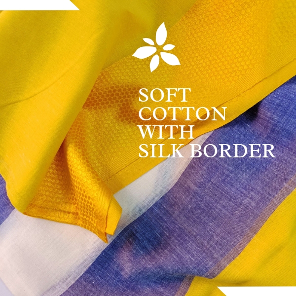 Soft silk border cotton saree, Occasion : Casual Wear
