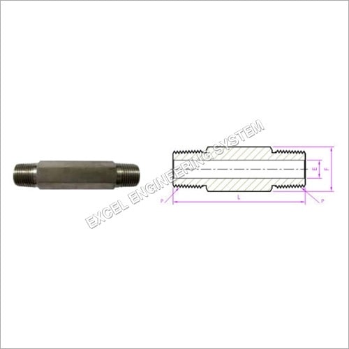 Coated Stainless Steel Hex Long Nipple, Length : 10-15m