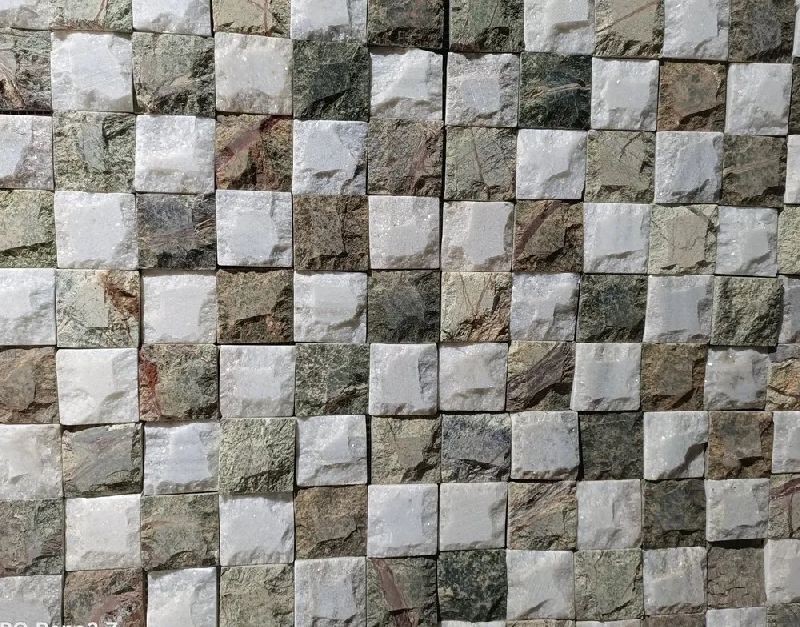 Green And White Marble Mosaic Tile - A Square Stone, Bhilwara, Rajasthan