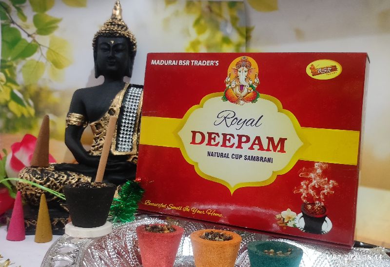 Deepam Cup Sambrani box 12 pcs, Size : 3cm