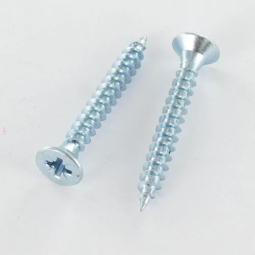 Mild Steel Chipboard Screw, Color : White, Blue