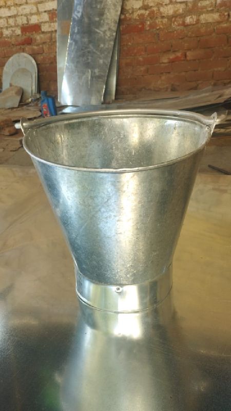 Polished galvanized iron buckets, for Garden