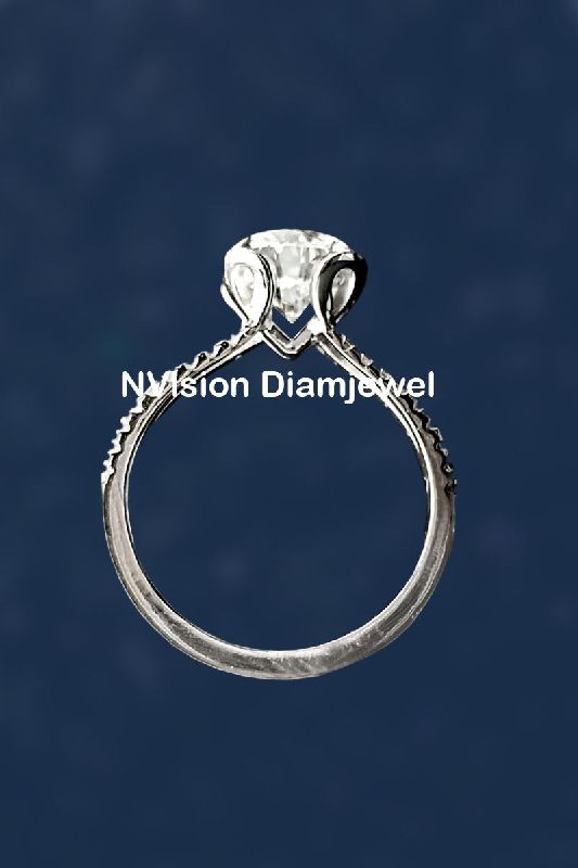 White Gold Natural Diamond Solitaire Ring