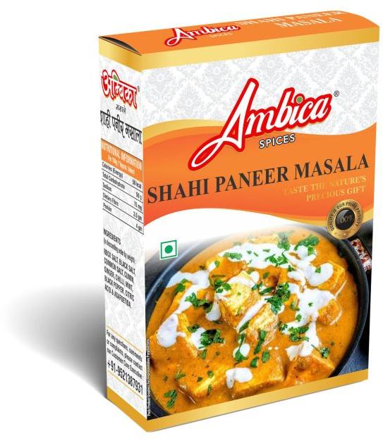 Ambica Spices Shahi Paneer Masala Powder, Packaging Type : Paper Box