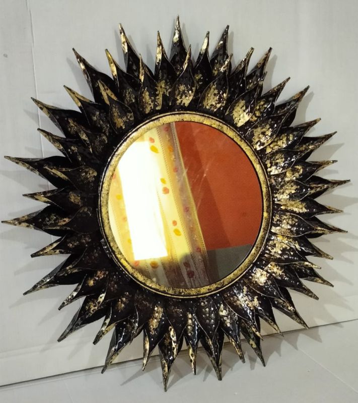 Metal Sunburst Wall Mirror