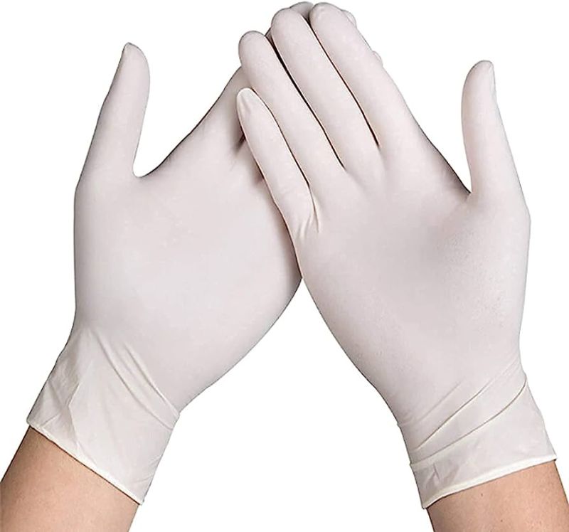 White Ramson Latex Surgical Gloves, Size : medium large small