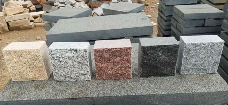 Machine cut cobble stone