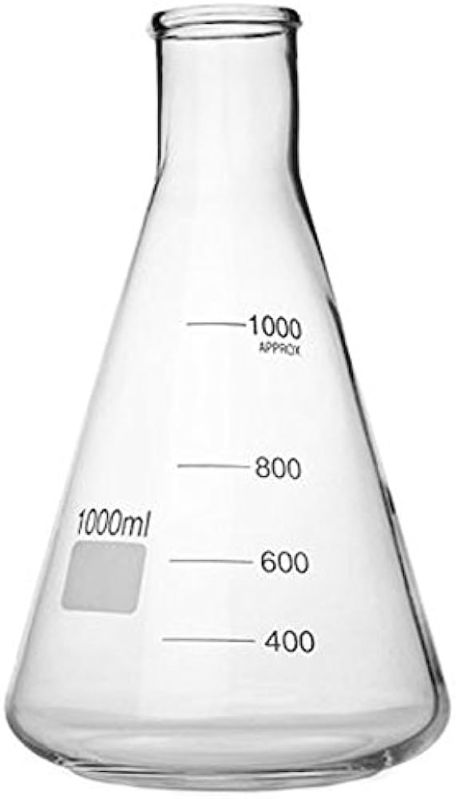 Transparent Borosilicate Glass Conical Flask, For Labs, Storage Capacity : 100ml, 150ml, 200ml, 250ml