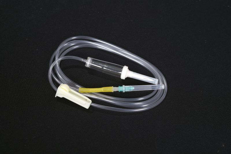 Blue-white SBS Infusion Set (IV Set), for Hospital, Feature : Disposable