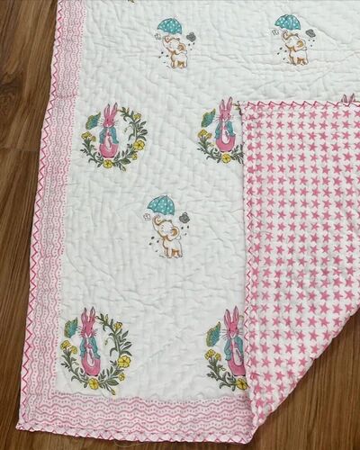 White Kids Soft Cotton Bed Quilt