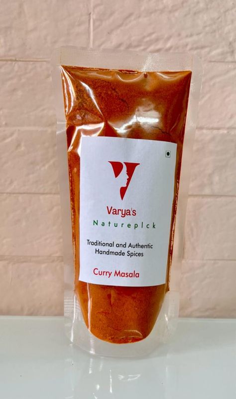 Varya's Red Natural Curry Masala Powder, for Cooking Use, Packaging Type : Plastic Packet