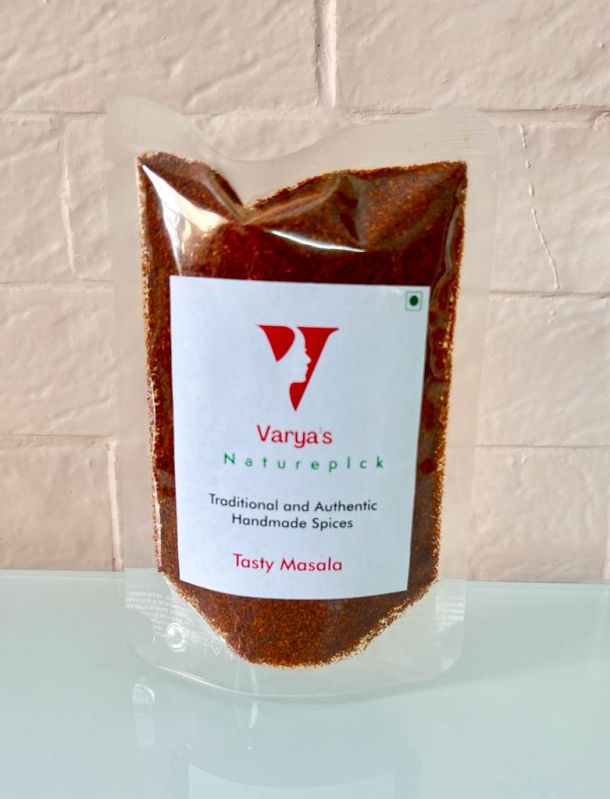 Varya's Red Natural Tasty Masala Powder, for Cooking Use, Packaging Type : Plastic Packet