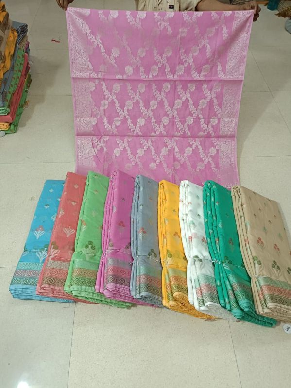 Printed Banarasi Chanderi Suit Material