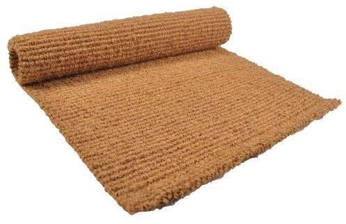 Brown Rectangular Plain Coir Carpet, for Office, Hotel, Home, Style : Contemporary