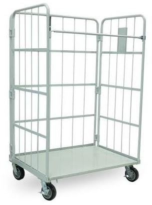 Grey Metal Roller Container Trolley, for Industrial