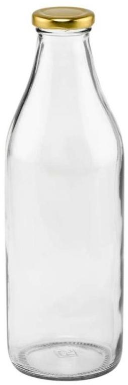 Transparent Round 1000 ml Glass Bottle With Lid