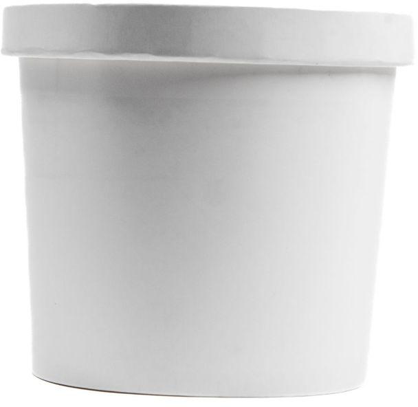 Round 1000 ml Paper Tub with Lid, Color : White