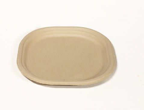 Brown Rectangular Plain 12 Inch Bagasse Plate, for Serving Food