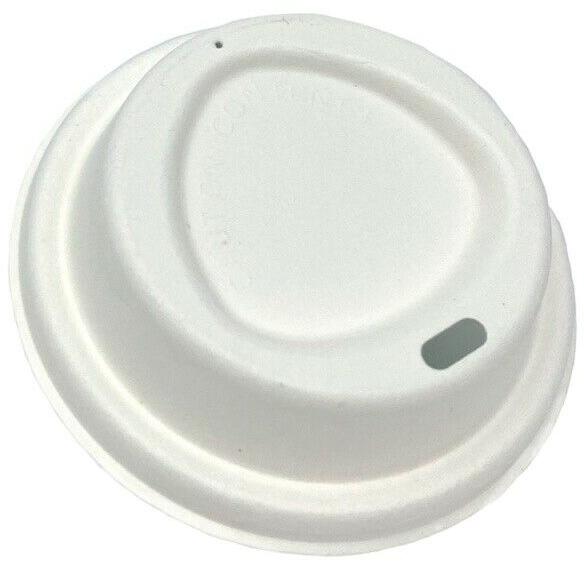 White Round 240 ml Bagasse Cup Lid, Size : Standard