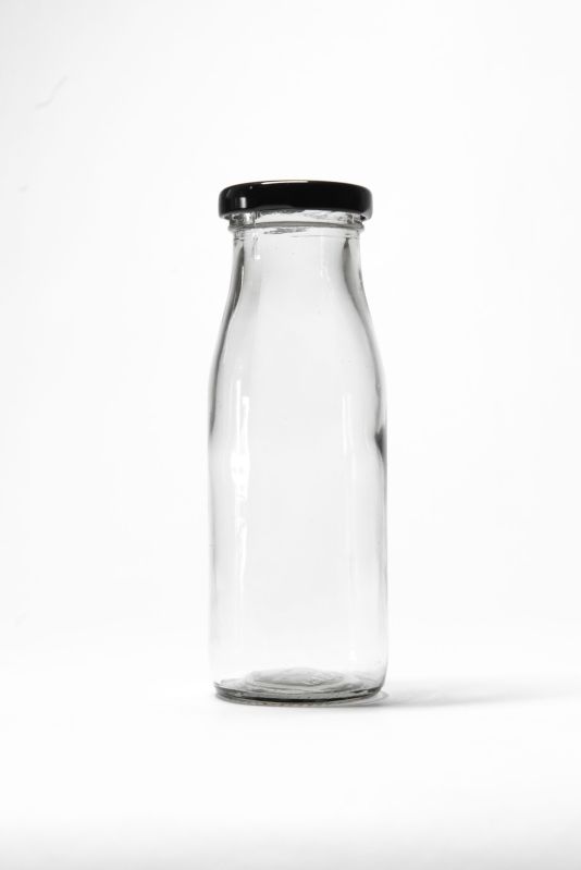 Transparent Round 300 ml Glass Bottle With Lid