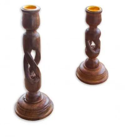 Round Wooden Candle Stand, for Home Decor, Size : 12 inch (Height)