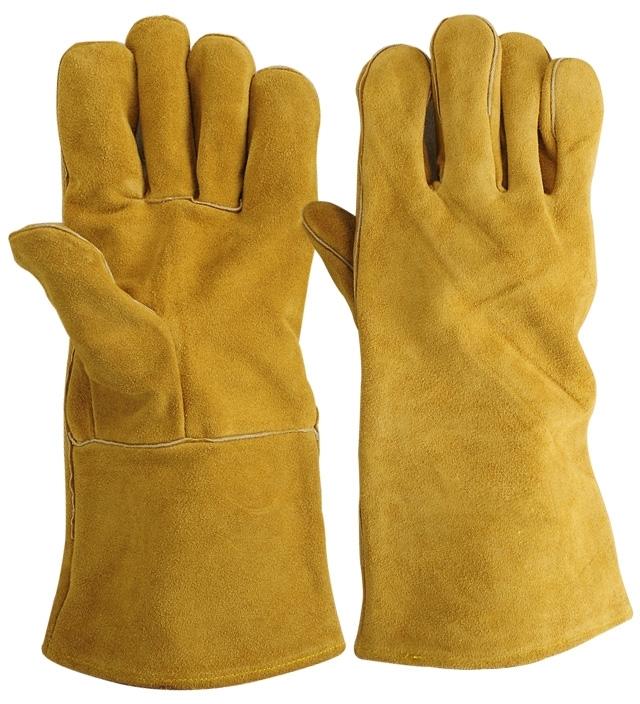 Leather Welding Safety Gloves, Size : M