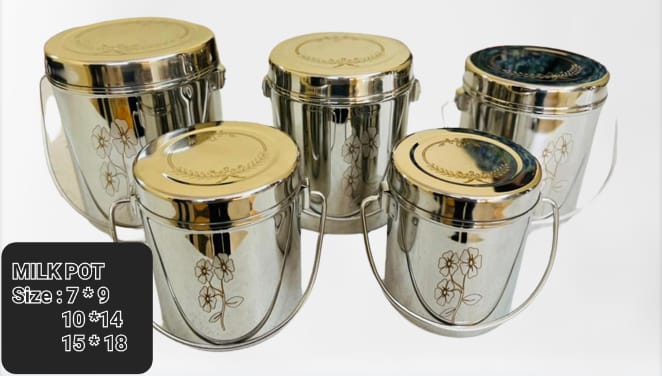 Samayak Enterprises Polished Stainless Steel Milk Pot, Feature : Corrosion Proof, High Strength, Shiny Look