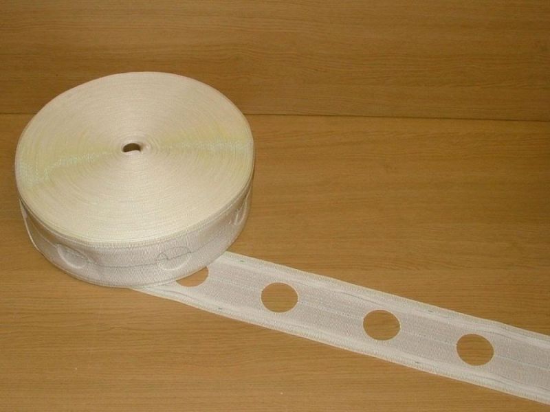 White Arco Polyester Eyelet Curtain Tape, Size : All Sizes