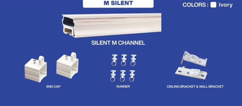 Ivory Manual M Silent Curtain Track System, For Residence, Hotel, Office, Size : All Sizes
