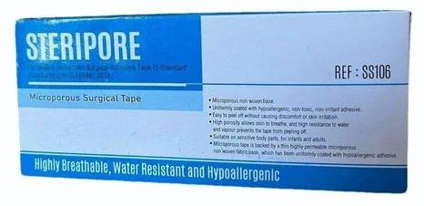 White Steripore RFFSS106 Microporous Surgical Tape, Packaging Type : Box