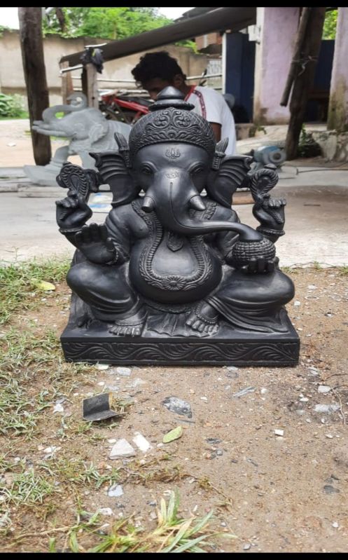 Black Stone Ganesh Ji Statue, For Temple, Home, Office at Rs 26,000 ...