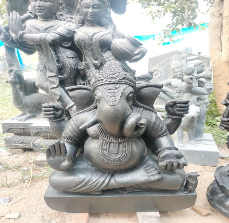 Fancy Black Stone Ganesh Ji Statue, For Temple, Home, Office at Rs ...