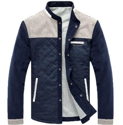 Blue Regular Fit Full Sleeves Round Plain Mens Designer Jacket, Occasion : Casual Wear, Party Wear