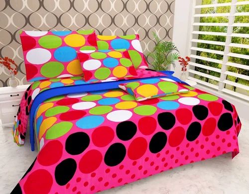 Multicolor Printed Polycotton Double Bed Sheet, for Picnic, Home, Hotel, Salon, Size : Multisizes