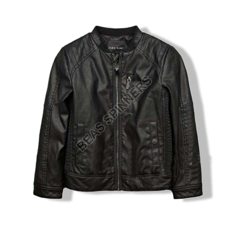 Plain Kids Black Leather Jacket, Feature : Attractive Designs