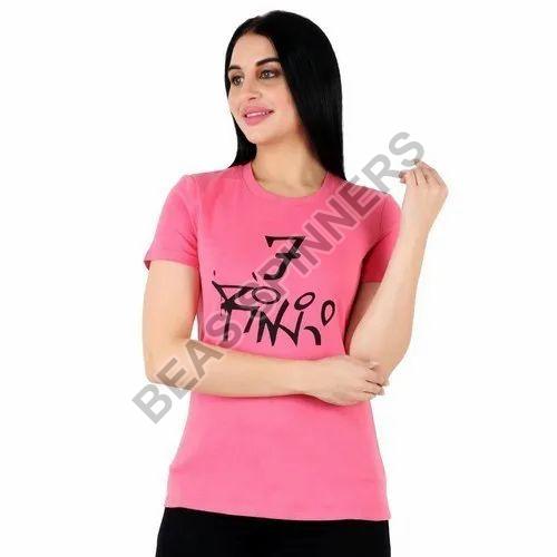 Cotton Ladies Round Neck T Shirt Size M Xl Xxl Feature Anti Wrinkle Comfortable Dry 6318