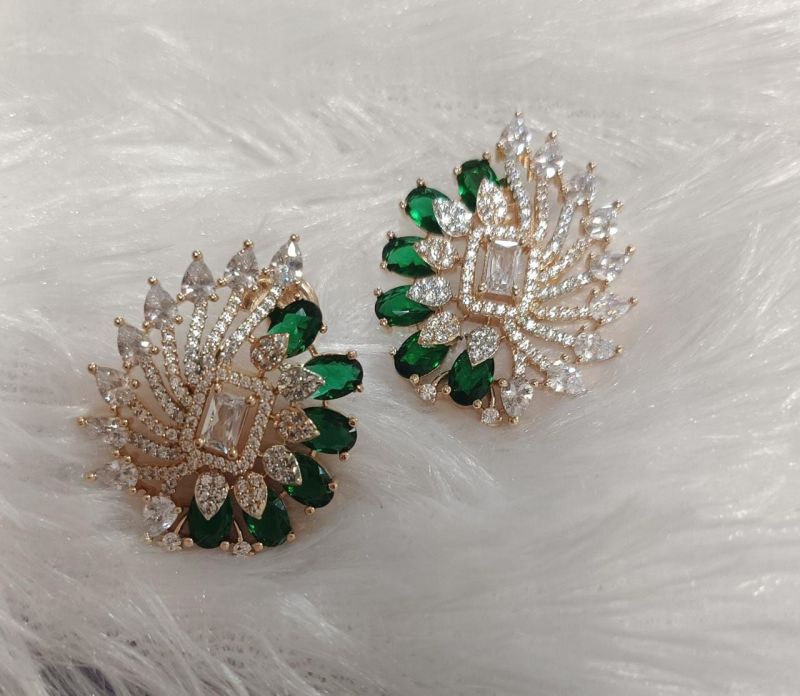 Festive Wear Brass Crystal Stone Earrings, Purity : 100%