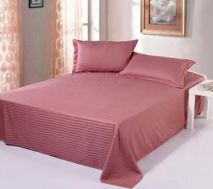 Baby Pink Stripe Double Bed Sheet