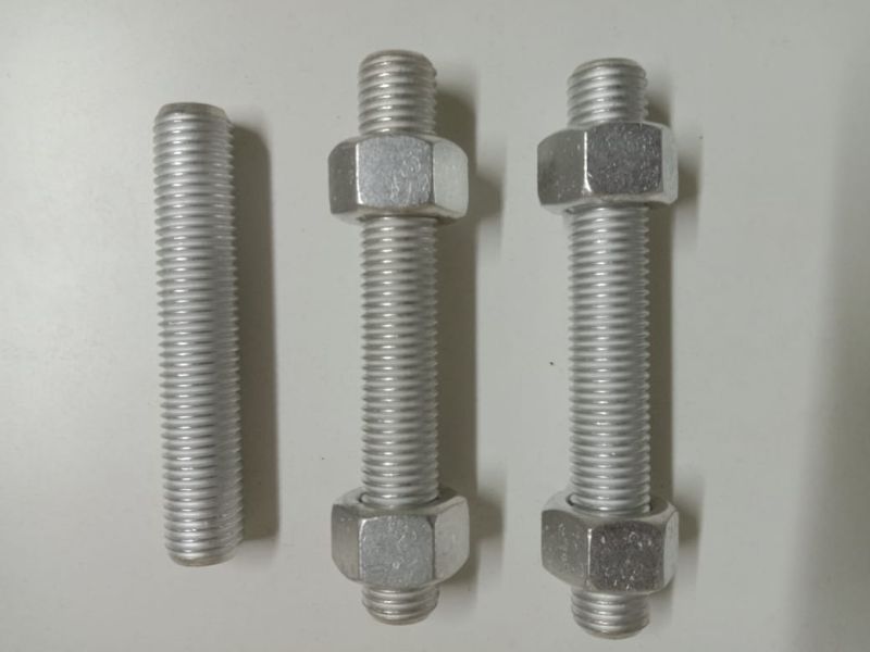Silver Round Polished Alloy Steel Full Thread Stud, for Industrial Use