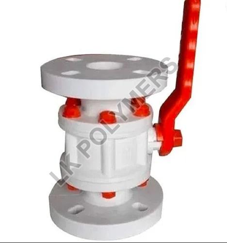 White PP Flanged Ball Valve, for Industrial, Certification : ISI Certified