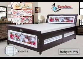 Multicolor Kamdhenu Wooden Italian Model Bed, for Home, Size : Single
