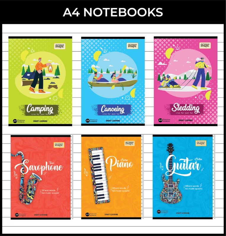Rectangular Shape A4 notebook, for School, Size : 12x10Inch, 7x6Inch