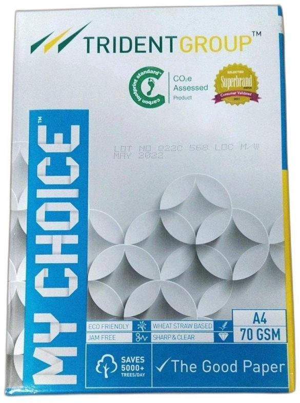 White My Choice A4 Size Copier Paper, Pulp Material : 100% Wood Pulp