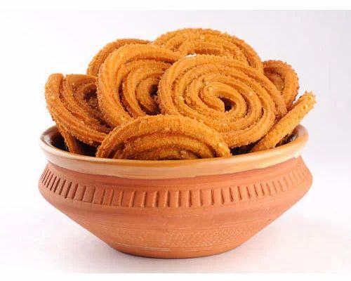 Brown Ojasvi Bhajani Chakli Namkeen, for Snacks, Style : Fried
