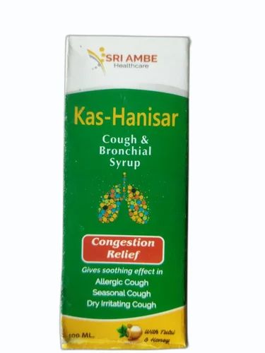 Liquid Kas Hanisar Cough Bronchial Syrup, Bottle Size : 100 Ml