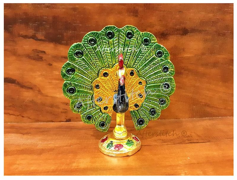 Round Ceramic Peacock Statue, For Interior Decor, Office, Gifting, Packaging Type : Carton Box