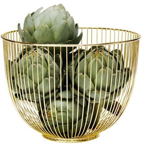 Mk Design Round India Coated Metal Fruit Basket, Color : Gold