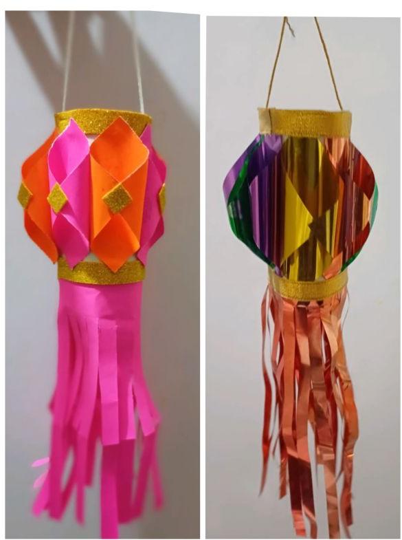 Multi Color Paper Akash Kandil, For Lighting, Decoration, Style : Handmade