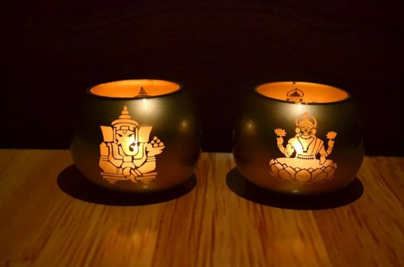 Candle Lamp Lakshmi Ganesh