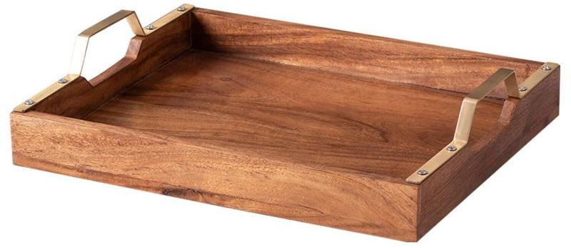 Brown Rectengular Plain Polished Wooden Rectangle Serving Trays, for Homes, Hotels, Size : Standard